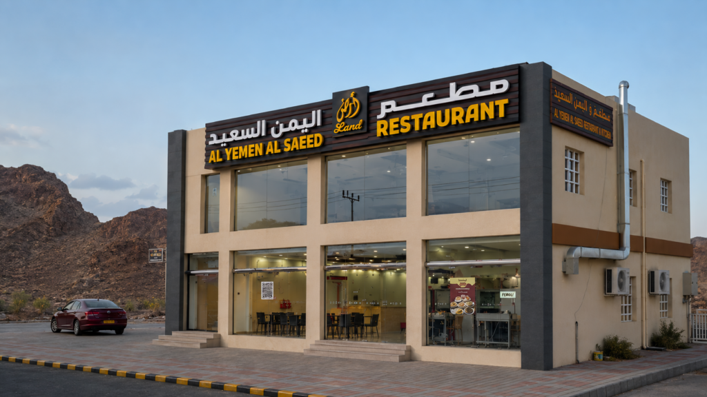 مطعم يقدم جميع الماكولات العربية واليمنية